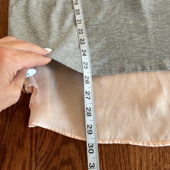 BORDEAUX women’s statement back rayon T shirt 2 in 1 look gray / pink relaxed M - Picture 12 of 12